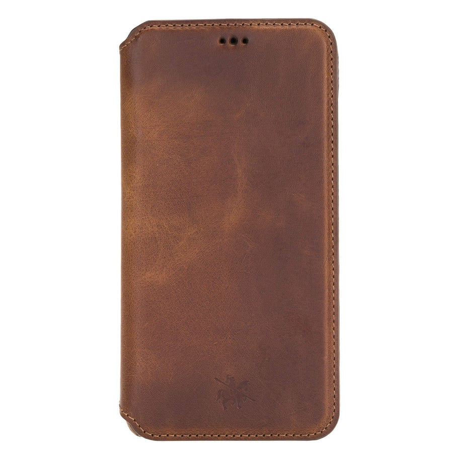 Venice Luxury Brown Leather iPhone 11 Pro Max Slim Wallet Case with Card Holder - Venito - 6