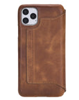 Venice Luxury Brown Leather iPhone 11 Pro Max Slim Wallet Case with Card Holder - Venito - 7