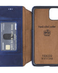 Venice Luxury Blue Leather iPhone 11 Pro Max Slim Wallet Case with Card Holder - Venito - 5