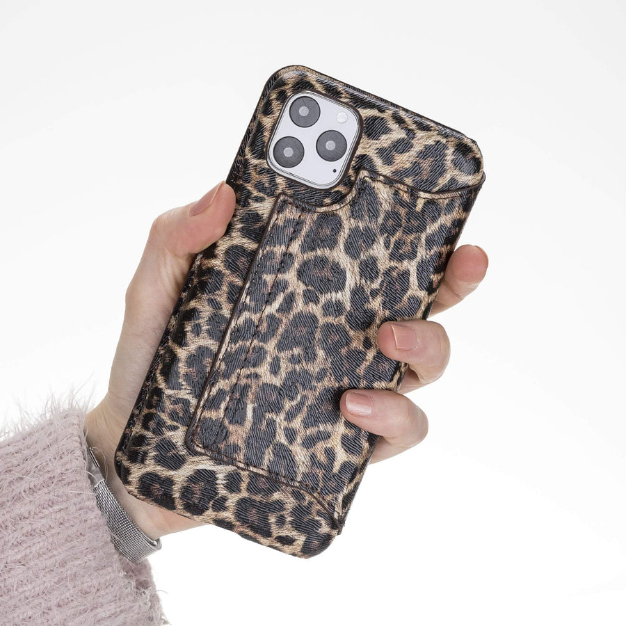 Venice Luxury Leopard Leather iPhone 11 Pro Max Slim Wallet Case with Card Holder - Venito - 3