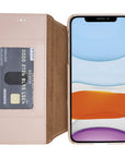 Venice Luxury Pink Leather iPhone 11 Pro Max Slim Wallet Case with Card Holder - Venito - 1