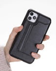 Venice Luxury Black Leather iPhone 11 Pro Max Slim Wallet Case with Card Holder - Venito - 3