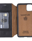 Venice Luxury Black Leather iPhone 11 Pro Max Slim Wallet Case with Card Holder - Venito - 5