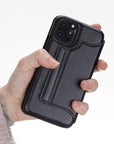 Venice Luxury Black Leather iPhone 11 Pro Slim Wallet Case with Card Holder - Venito - 3