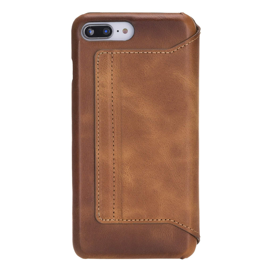 Venice Luxury Brown Leather iPhone 7 Plus Slim Wallet Case with Card Holder - Venito - 7
