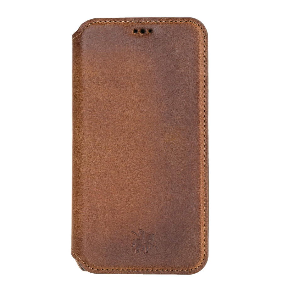 Venice Luxury Brown Leather iPhone X Slim Wallet Case with Card Holder - Venito - 6