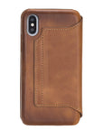 Venice Luxury Brown Leather iPhone X Slim Wallet Case with Card Holder - Venito - 7
