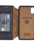 Venice Luxury Black Leather iPhone X Slim Wallet Case with Card Holder - Venito - 5