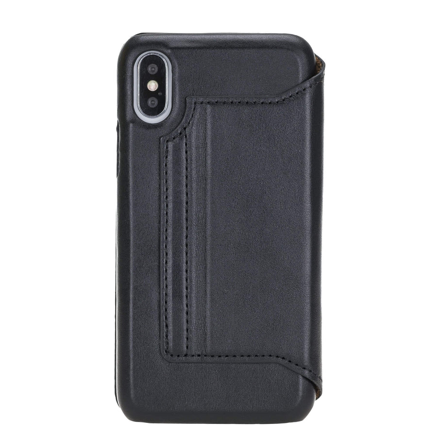 Venice Luxury Black Leather iPhone X Slim Wallet Case with Card Holder - Venito - 7