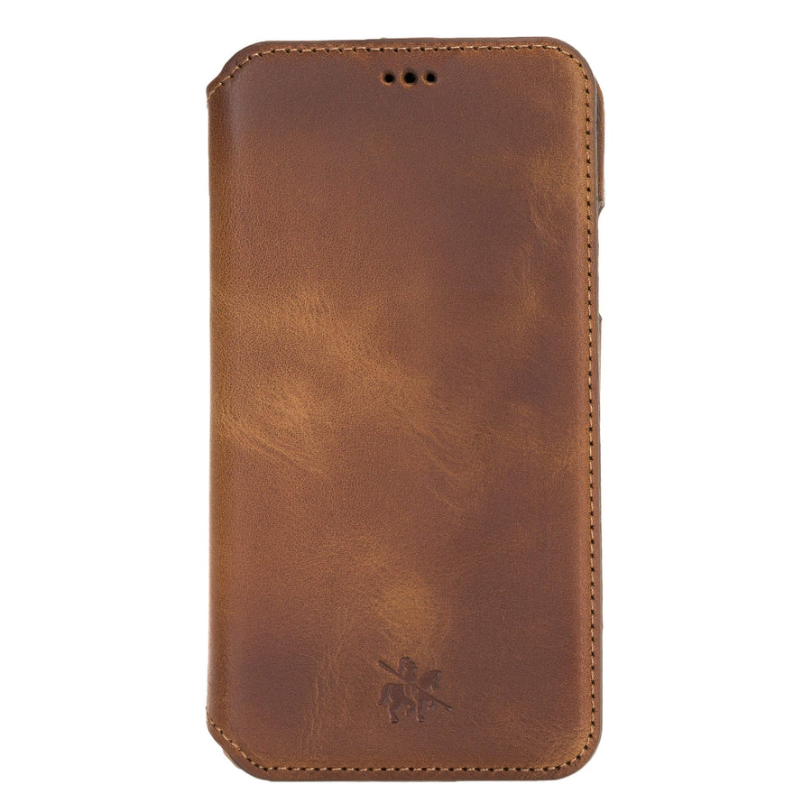 Venice Luxury Brown Leather iPhone XR Slim Wallet Case with Card Holder - Venito - 6