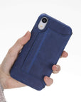 Venice Luxury Blue Leather iPhone XR Slim Wallet Case with Card Holder - Venito - 3