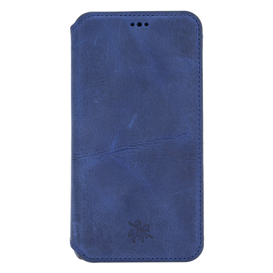 Venice Luxury Blue Leather iPhone XR Slim Wallet Case with Card Holder - Venito - 6