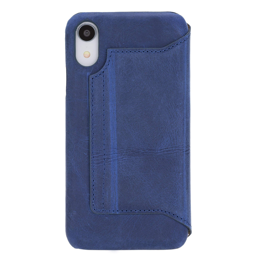 Venice Luxury Blue Leather iPhone XR Slim Wallet Case with Card Holder - Venito - 7