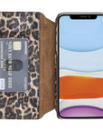 Venice Luxury Leopard Leather iPhone XR Slim Wallet Case with Card Holder - Venito - 1