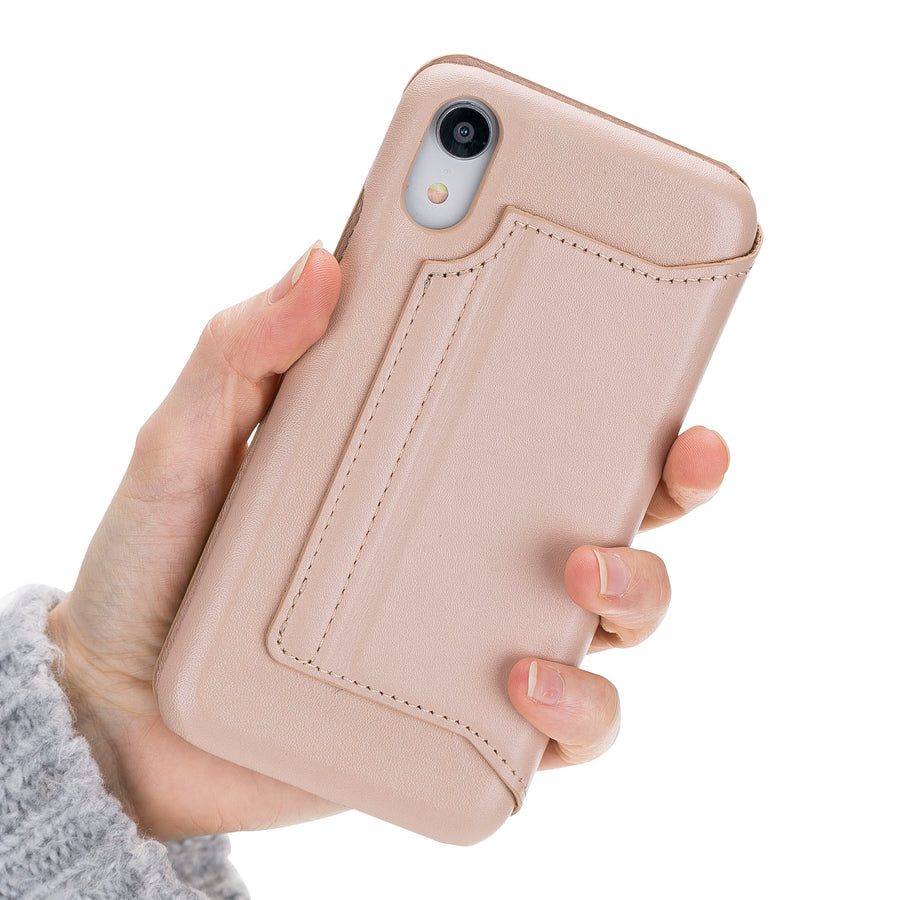Venice Luxury Pink Leather iPhone XR Slim Wallet Case with Card Holder - Venito - 3