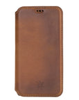 Venice Luxury Brown Leather iPhone XS Slim Wallet Case with Card Holder - Venito - 6