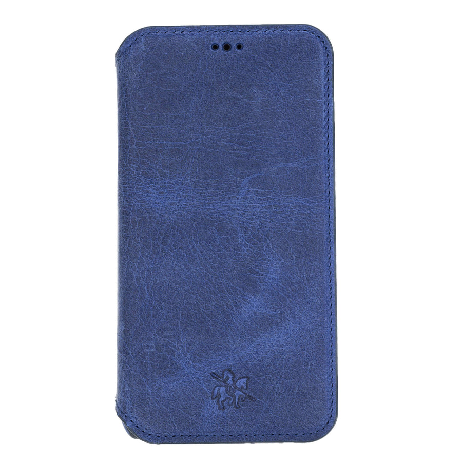 Venice Luxury Blue Leather iPhone XS Slim Wallet Case with Card Holder - Venito - 6