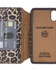 Venice Luxury Leopard Leather iPhone XS Slim Wallet Case with Card Holder - Venito - 5