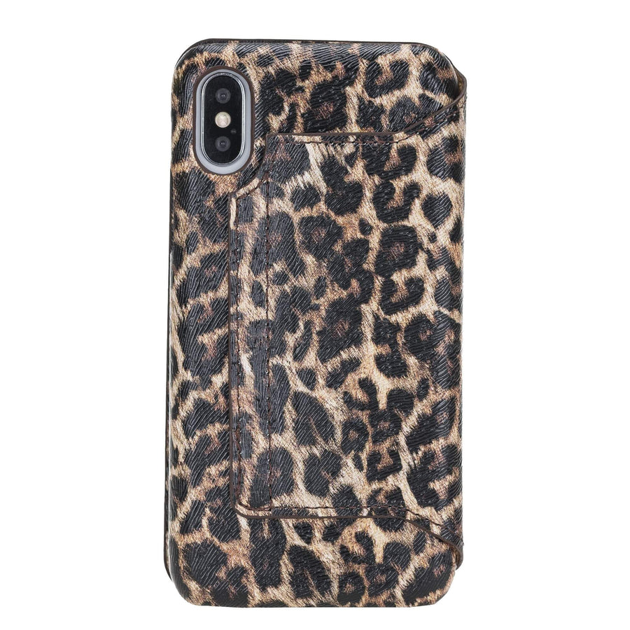Venice Luxury Leopard Leather iPhone XS Slim Wallet Case with Card Holder - Venito - 7