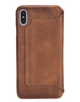 Venice Luxury Brown Leather iPhone XS Max Slim Wallet Case with Card Holder - Venito - 7
