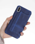 Venice Luxury Blue Leather iPhone XS Max Slim Wallet Case with Card Holder - Venito - 3