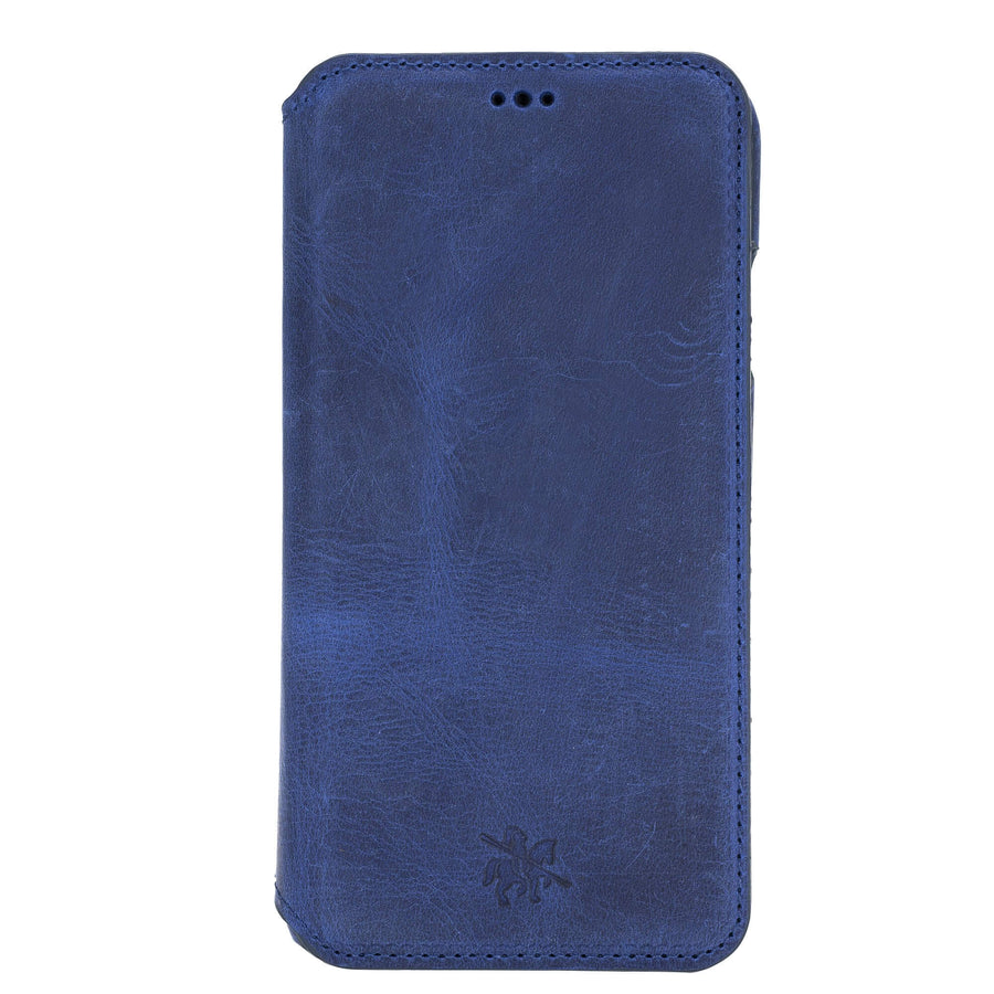 Venice Luxury Blue Leather iPhone XS Max Slim Wallet Case with Card Holder - Venito - 6