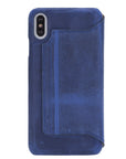 Venice Luxury Blue Leather iPhone XS Max Slim Wallet Case with Card Holder - Venito - 7