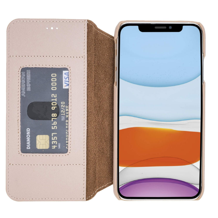 Venice Luxury Pink Leather iPhone XS Max Slim Wallet Case with Card Holder - Venito - 1