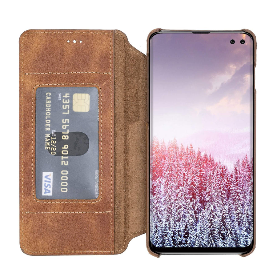 Estuche tipo billetera de cuero con bloqueo RFID Venice para Samsung Galaxy S10