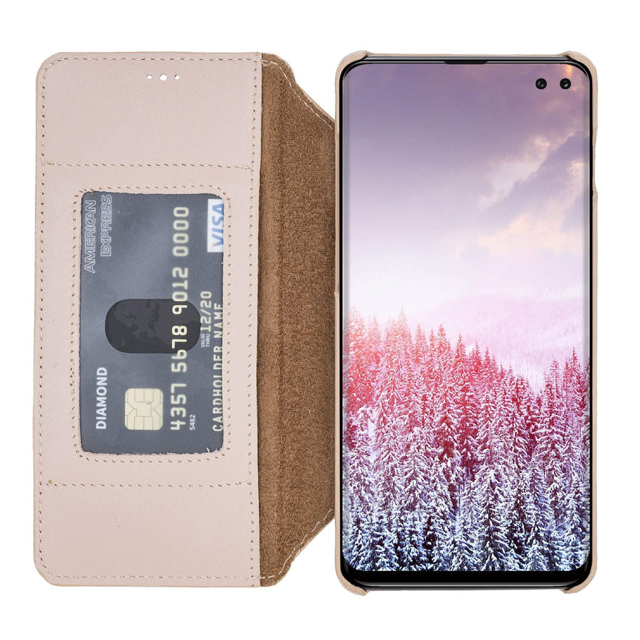 Estuche tipo billetera de cuero con bloqueo RFID Venice para Samsung Galaxy S10 Plus