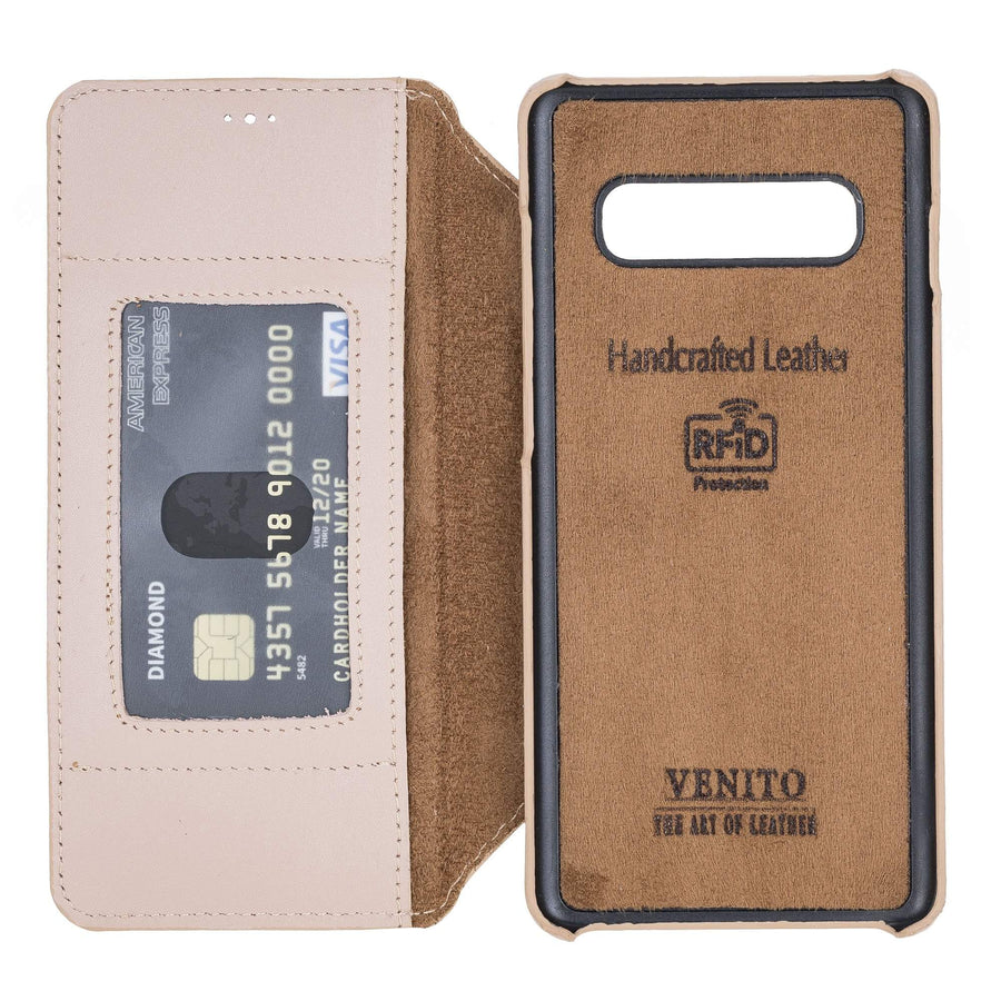 Estuche tipo billetera de cuero con bloqueo RFID Venice para Samsung Galaxy S10e