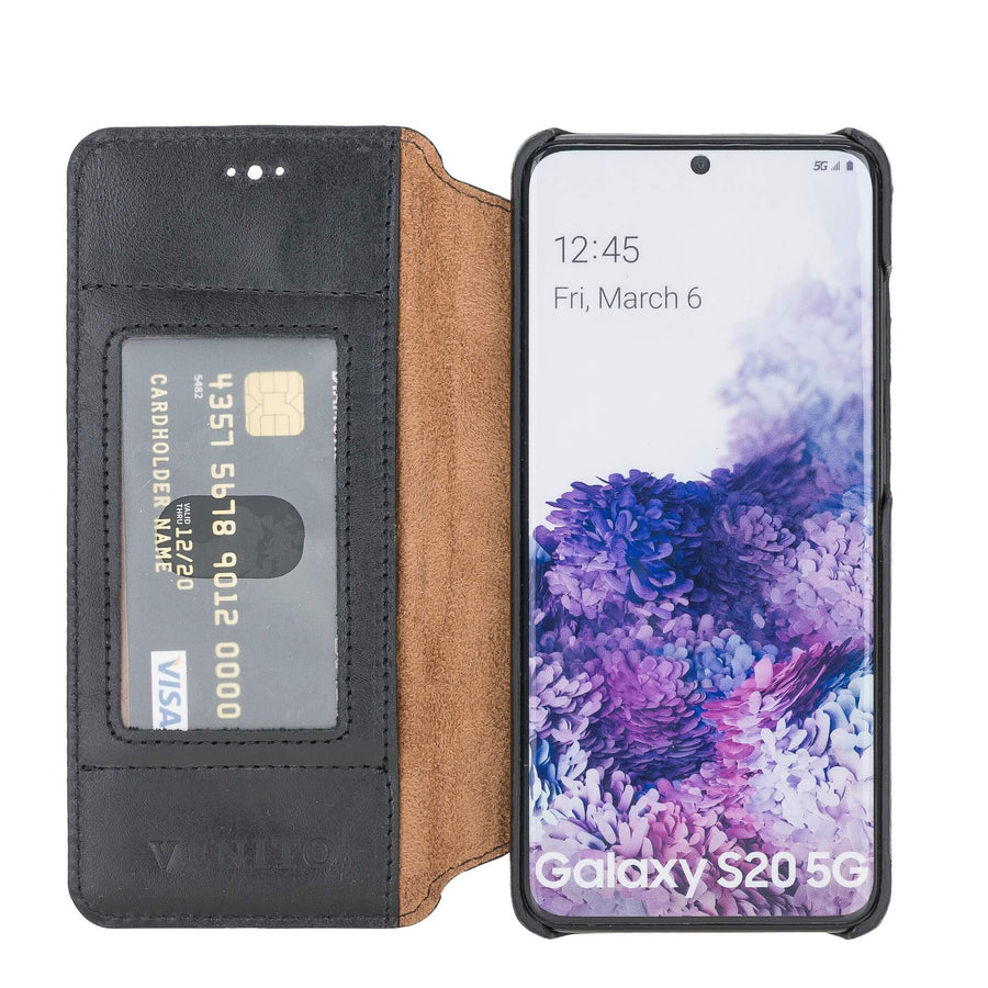Estuche tipo billetera de cuero con bloqueo RFID Venice para Samsung Galaxy S20