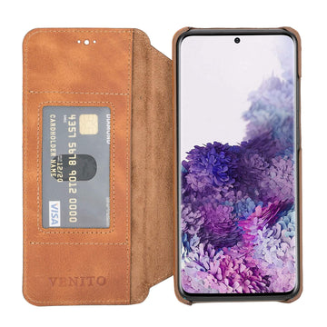 Estuche tipo billetera de cuero con bloqueo RFID Venice para Samsung Galaxy S20 Ultra