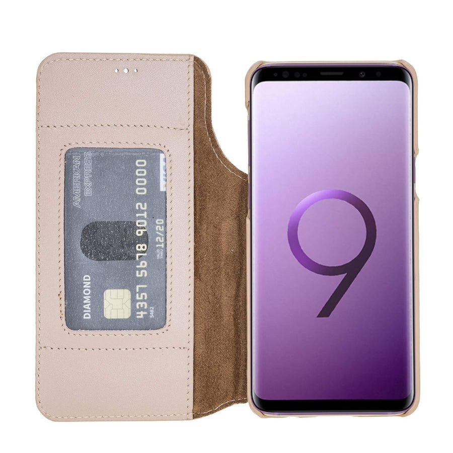 Estuche tipo billetera de cuero con bloqueo RFID Venice para Samsung Galaxy S9