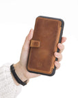 Verona Luxury Brown Leather iPhone 11 Flip-Back Wallet Case with Card Holder - Venito - 3