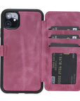 Verona Luxury Pink Leather iPhone 11 Flip-Back Wallet Case with Card Holder - Venito - 1