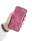 Verona Luxury Pink Leather iPhone 11 Flip-Back Wallet Case with Card Holder - Venito - 2