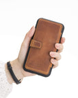 Verona Luxury Brown Leather iPhone 11 Pro Flip-Back Wallet Case with Card Holder - Venito - 3