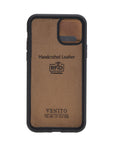 Verona Luxury Brown Leather iPhone 11 Pro Flip-Back Wallet Case with Card Holder - Venito - 5