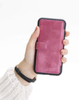 Verona Luxury Pink Leather iPhone 11 Pro Max Flip-Back Wallet Case with Card Holder - Venito - 2