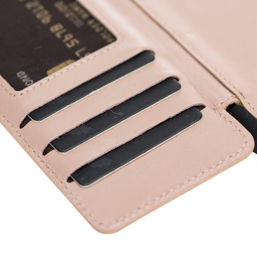 Verona Luxury Nude Pink Leather iPhone 11 Pro Max Flip-Back Wallet Case with Card Holder - Venito - 4