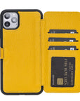 Verona Luxury Yellow Leather iPhone 11 Pro Max Flip-Back Wallet Case with Card Holder - Venito - 1