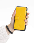 Verona Luxury Yellow Leather iPhone 11 Pro Flip-Back Wallet Case with Card Holder - Venito - 2