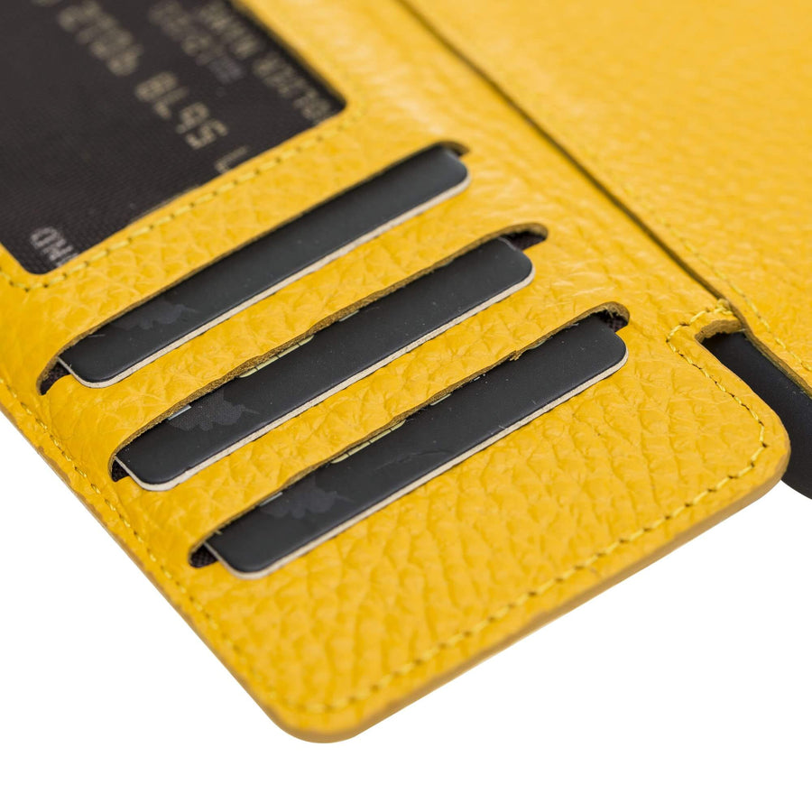 Verona Luxury Yellow Leather iPhone 11 Pro Flip-Back Wallet Case with Card Holder - Venito - 4