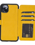 Verona Luxury Yellow Leather iPhone 11 Flip-Back Wallet Case with Card Holder - Venito - 1