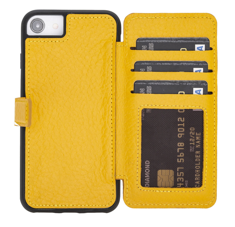 Verona Luxury Yellow Leather iPhone 6 Flip-Back Wallet Case with Card Holder - Venito - 1