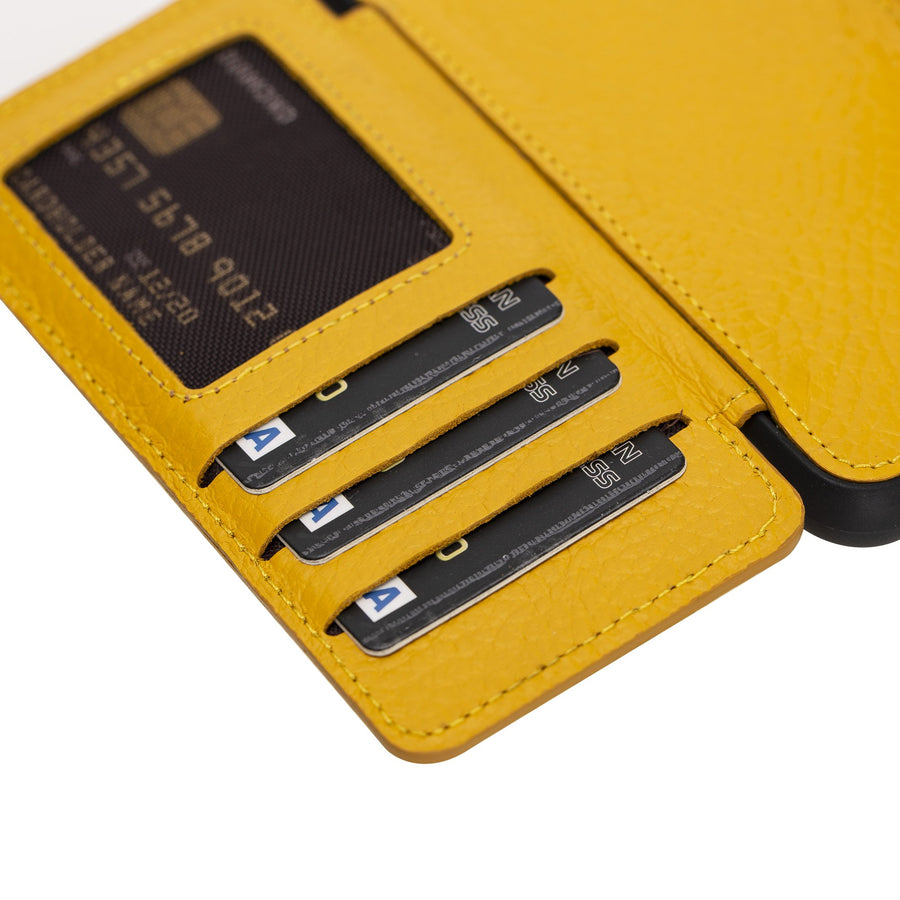 Verona Luxury Yellow Leather iPhone 6 Flip-Back Wallet Case with Card Holder - Venito - 2