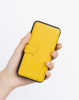 Verona Luxury Yellow Leather iPhone 6 Flip-Back Wallet Case with Card Holder - Venito - 3