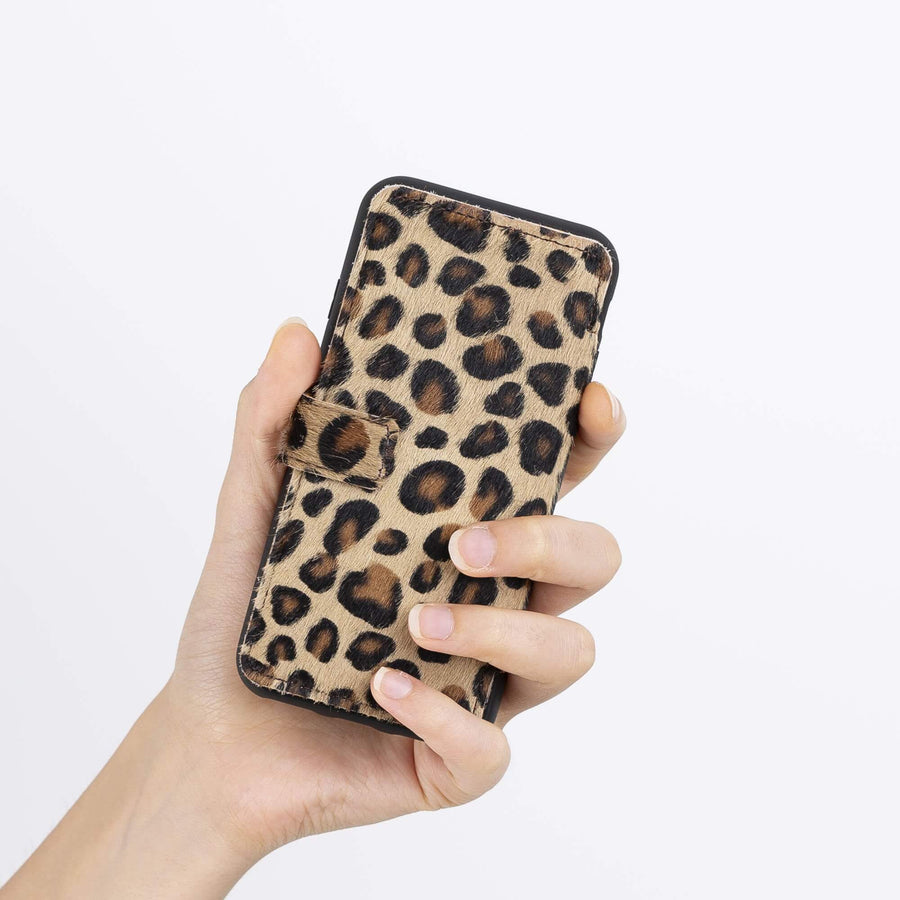 Verona Luxury Leopard Leather iPhone 7 Flip-Back Wallet Case with Card Holder - Venito - 3