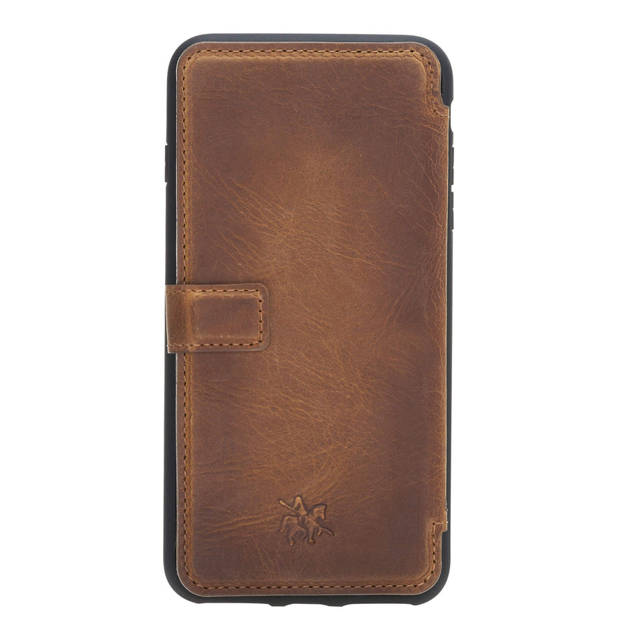 Verona Luxury Brown Leather iPhone 7 Plus Flip-Back Wallet Case with Card Holder - Venito - 8